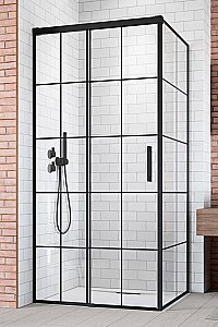 Душевой уголок Radaway Idea Black KDJ Factory 120х90 L стекло прозрачное/профиль черный матовый купить в интернет-магазине Sanbest