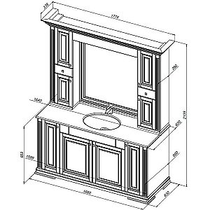 Зеркало со шкафом Aquanet Кастильо 160 белое в ванную от интернет-магазине сантехники Sanbest