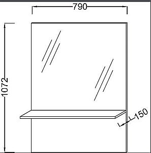 Зеркало Jacob Delafon STRUKTURA EB1213-N18 белый глянцевый в ванную от интернет-магазине сантехники Sanbest