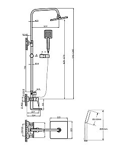 Душевая система Agger Brilliant A0394444 черная купить в интернет-магазине сантехники Sanbest
