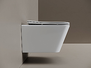 Унитаз подвесной Ceramica Nova Miro CN11003T белый, безободковый, с крышкой микролифт, слив торнадо купить в интернет-магазине Sanbest