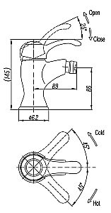Смеситель для биде Cezares LIRA-BS1-03 золото купить в интернет-магазине сантехники Sanbest