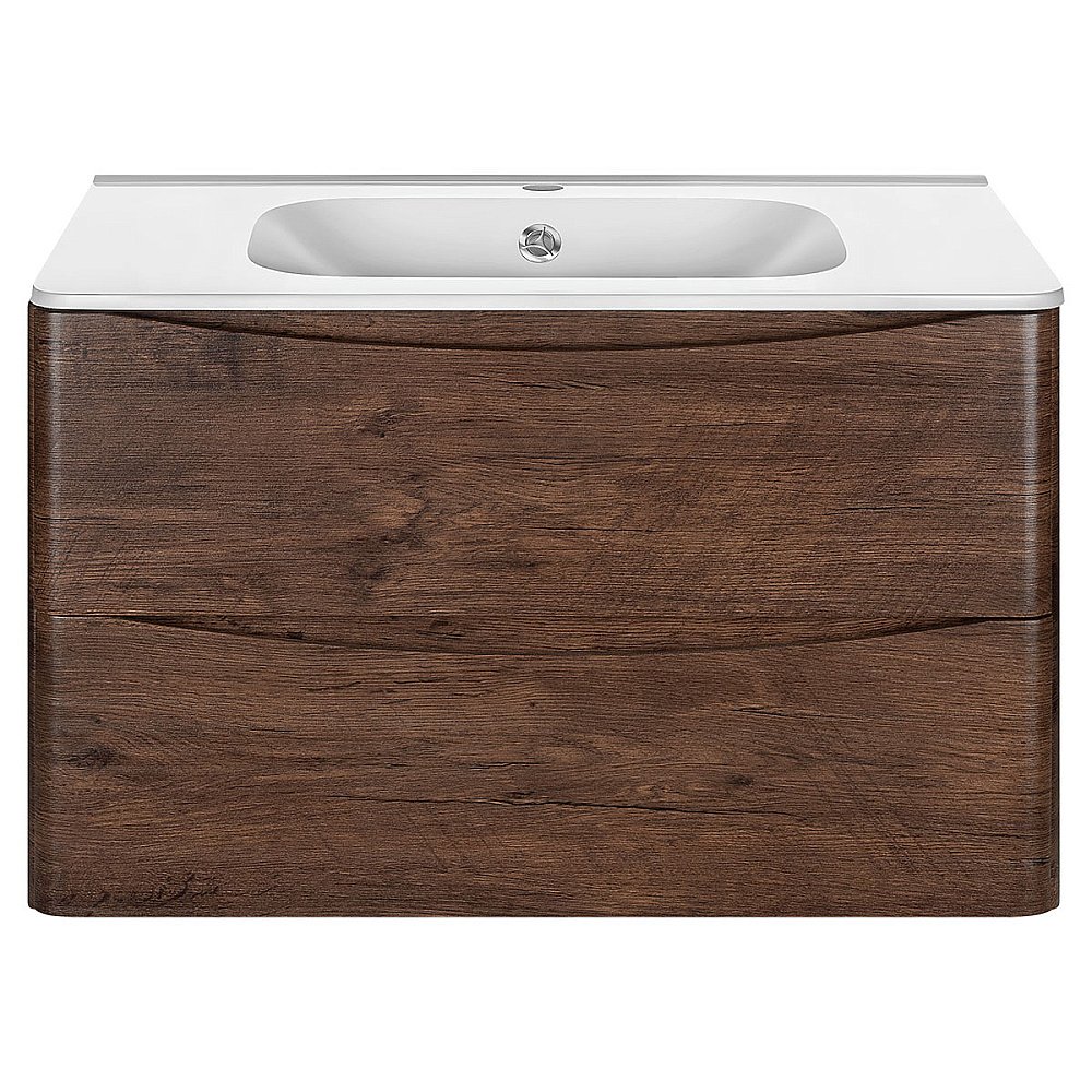 Тумба с раковиной Vincea PAOLA VMC-2P800RW + VCB-2VP800W 80 темное дерево для ванной в интернет-магазине Sanbest