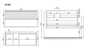 Тумба с раковиной Sancos DELTA DL100LGR + CN7014 100 дуб красный/графит для ванной в интернет-магазине Sanbest