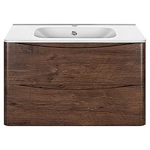 Тумба с раковиной Vincea PAOLA VMC-2P800RW + VCB-2VP800W 80 темное дерево для ванной в интернет-магазине Sanbest