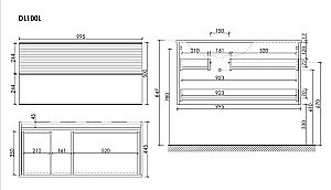 Тумба с раковиной Sancos DELTA DL100LGR + CN7014 100 дуб красный/графит для ванной в интернет-магазине Sanbest