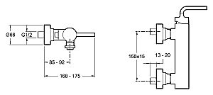 Смеситель для душа Jacob Delafon PURIST E14590-4A-CP купить в интернет-магазине сантехники Sanbest