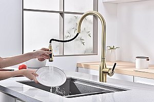 Смеситель для кухни Paulmark Universal Un213880-LG светлое золото купить в интернет-магазине сантехники Sanbest