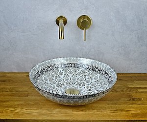 Раковина накладная Bronze de Luxe Marrakesh 40,5 1008G с декором купить в интернет-магазине Sanbest