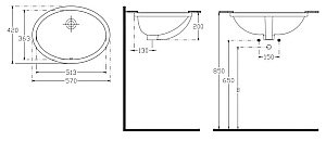 Раковина ISVEA Soluzione 57 10AC77057SV белая купить в интернет-магазине Sanbest