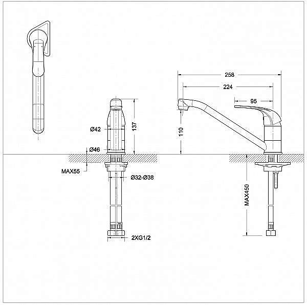 Смеситель для кухни BRAVAT Fit F7135188CP-RUS купить в интернет-магазине сантехники Sanbest