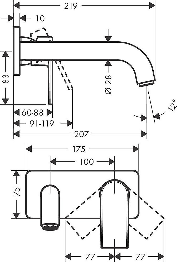 Смеситель для раковины Hansgrohe Vernis Shape 71578000 купить в интернет-магазине сантехники Sanbest