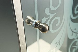 Душевой уголок Cezares Giubileo 80х80 GIUBILEO-A-2-80-SCORREVOLE-CP-Cr стекло прозрачное с рисунком/профиль хром купить в интернет-магазине Sanbest