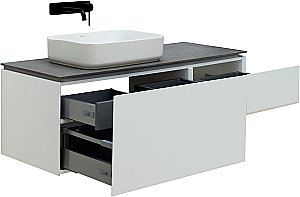 Тумба с раковиной Allen Brau INFINITY 120 1+1 белая матовая для ванной в интернет-магазине Sanbest