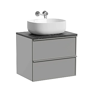 Тумба с раковиной и столешницей Sancos Velta 60 VL60WG+CN6018 теплый серый матовый/раковина белая для ванной в интернет-магазине Sanbest
