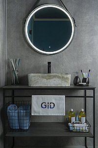 Раковина накладная Gid Geometrico 48 Mnc605 54460 серый мрамор купить в интернет-магазине Sanbest