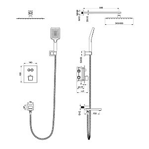 Душевая система WONZON & WOGHAND DIAMOND WW-88739011-BG брашированное золото купить в интернет-магазине сантехники Sanbest