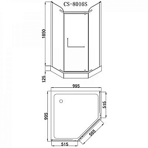 Душевой уголок Loranto Sunway 100х100 CS816SB100100200 стекло прозрачное/профиль сатин купить в интернет-магазине Sanbest