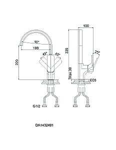 Смеситель для кухни D&K Berlin Kunste DA1432413 купить в интернет-магазине сантехники Sanbest