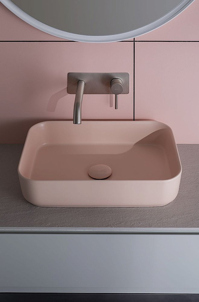 Раковина накладная Allen Brau Fantasy 50 4.11021.SM розовая купить в интернет-магазине Sanbest