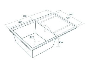 Мойка кухонная Paulmark Flugen PM217850-BLM Черная купить в интернет-магазине сантехники Sanbest