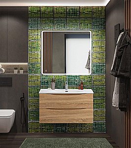 Тумба с раковиной BelBagno MARINO-CER-N-900-2C-SO-WO-P Rovere Bianco для ванной в интернет-магазине Sanbest
