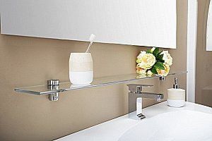 Полка стеклянная De Aqua Токката 258169 130 хром купить в интернет-магазине сантехники Sanbest