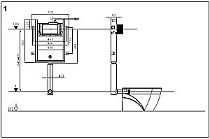 Комплект унитаза WeltWasser AMBERG 404 + GELBACH 002 MT-BL + AMBERG RD-CR черный матовый, безободковый, с крышкой микролифт, с бачком скрытого монтажа и кнопкой хром глянцевый купить в интернет-магазине Sanbest