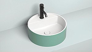 Раковина накладная Salini ARMONIA TOP 02 130127MRH 45 из искусственного камня S-Stone, белая матовая, цвет по RAL снаружи купить в интернет-магазине Sanbest