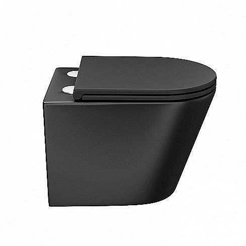 Унитаз подвесной IDDIS Calipso CALR3BMi25 безободковый, с крышкой микролифт, матовый черный купить в интернет-магазине Sanbest