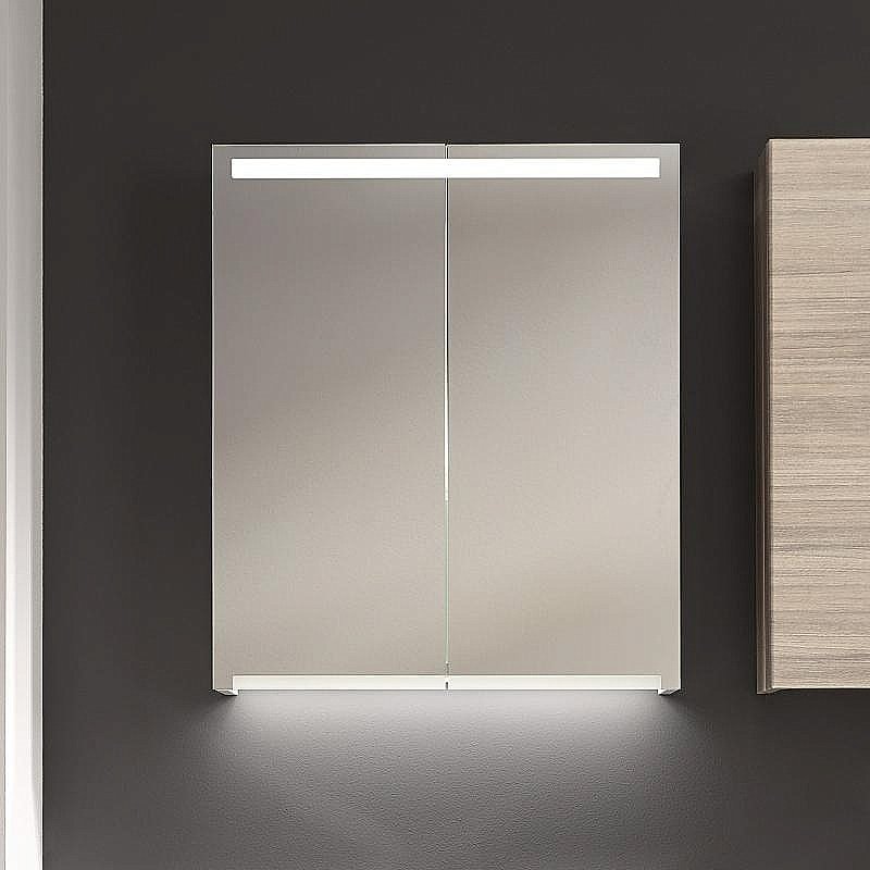 Зеркальный шкаф с подсветкой Geberit Option 500.205.00.1 75 белый купить в интернет-магазине сантехники Sanbest
