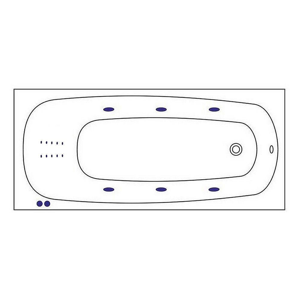 Гидромассажная ванна WhiteCross Layla 170x75 LINE NANO хром купить в интернет-магазине Sanbest