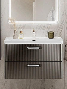 Тумба с раковиной BelBagno 80 DUE-800-2C-SO-GM-P+BB-8076-3-80 оружейная сталь для ванной в интернет-магазине Sanbest
