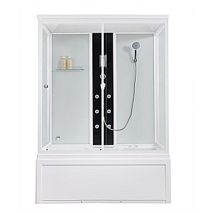 Душевая кабина Orans SR-86202WM 150х90 стекло прозрачное/профиль белый купить в интернет-магазине Sanbest