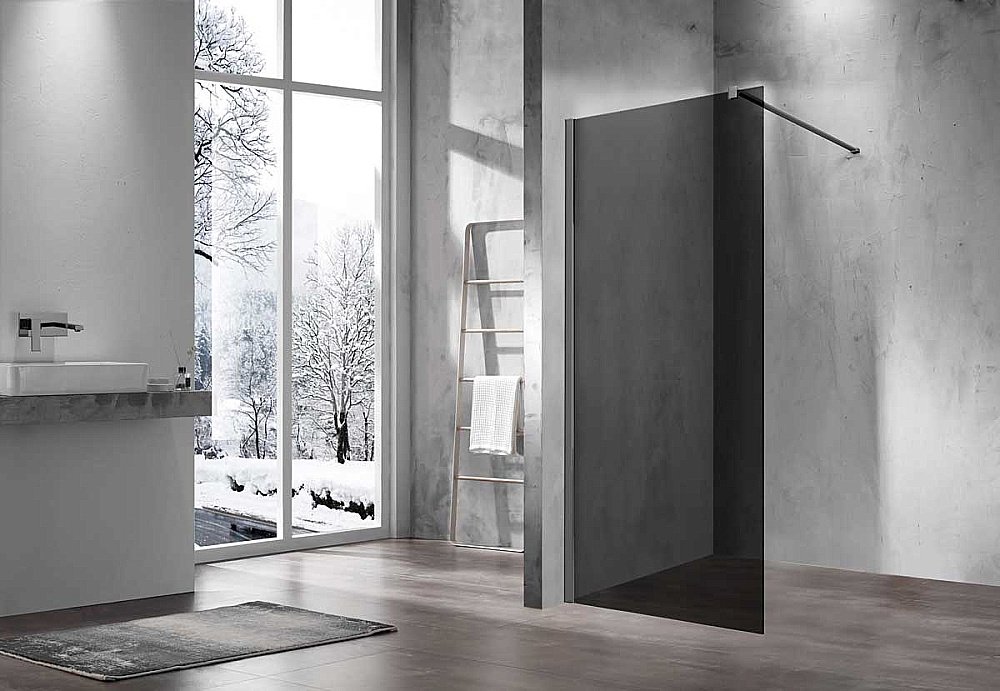 Душевое ограждение Vincea Walk-In 110 VSW-1H110CGGM стекло тонированное/профиль вороненая сталь купить в интернет-магазине Sanbest