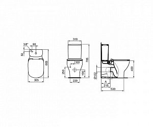 Унитаз напольный Ideal Standard Tesi T008201 с бачком T356801 купить в интернет-магазине Sanbest