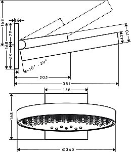 Верхний душ Hansgrohe Rainfinity 360 3jet 26234000 купить в интернет-магазине сантехники Sanbest