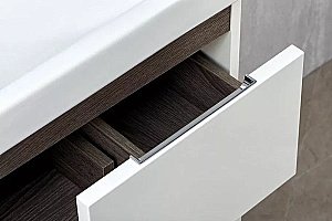 Тумба с раковиной Акватон Рене 60 белая/грецкий орех для ванной в интернет-магазине Sanbest