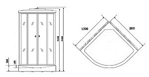 Душевая кабина Niagara Eco E120/80/26L-R/MT 120х80 купить в интернет-магазине Sanbest