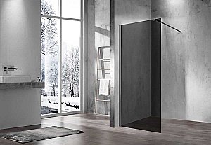 Душевое ограждение Vincea Walk-In 110 VSW-1H110CGGM стекло тонированное/профиль вороненая сталь купить в интернет-магазине Sanbest