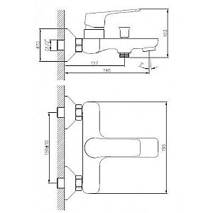 Смеситель для ванны Koller Pool Kvadro Start KS0100 хром купить в интернет-магазине сантехники Sanbest