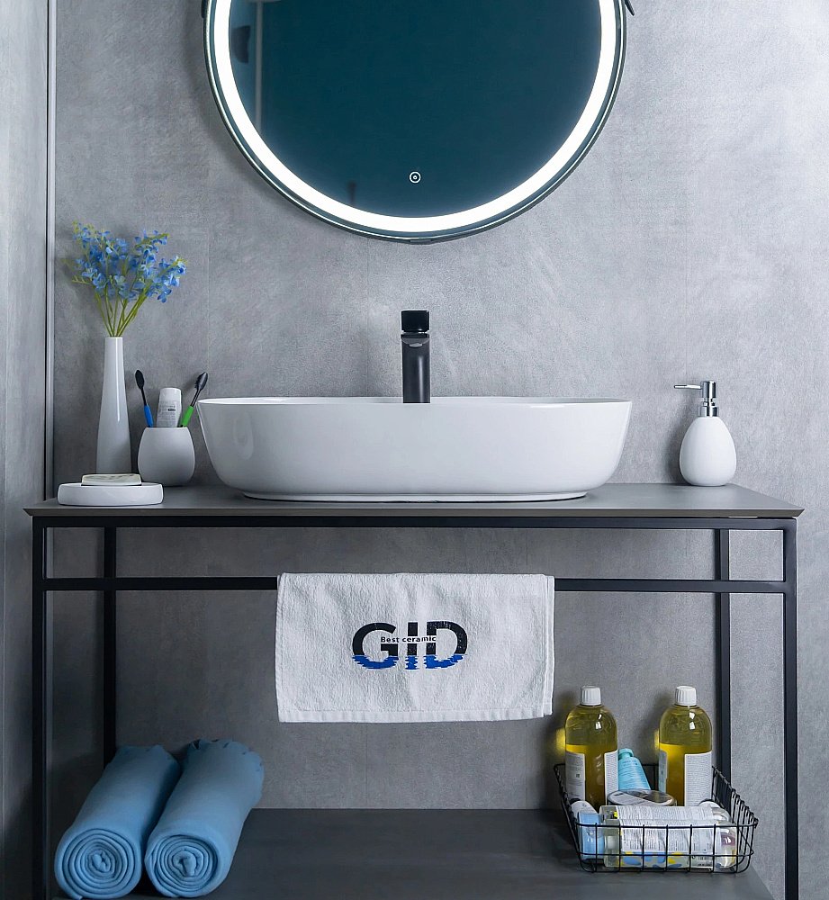 Раковина накладная Gid Lago 61 D1346 51194 белая купить в интернет-магазине Sanbest