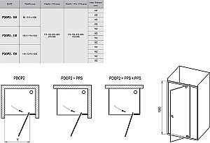 Душевая дверь Ravak Pivot PDOP2-100 профиль чёрный купить в интернет-магазине Sanbest