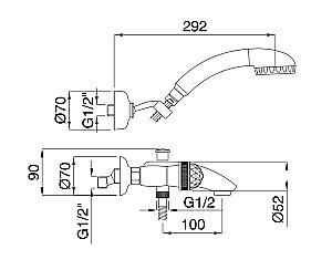 Смеситель для ванны Migliore Axo Crystal ML.AXO-602F бронза купить в интернет-магазине сантехники Sanbest