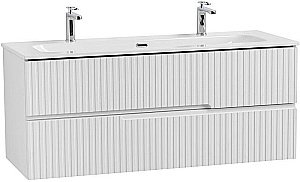 Тумба с раковиной Cezares DUET-N 120 DUET-N-1200-2C-SO-FBS-P ясень белая софт для ванной в интернет-магазине Sanbest