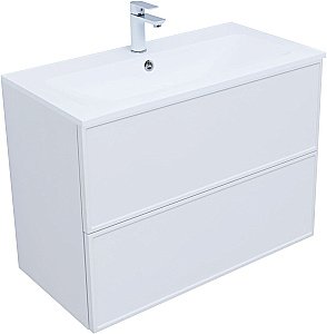 Тумба с раковиной Aquanet Арт 313256 90 белый матовый для ванной в интернет-магазине Sanbest