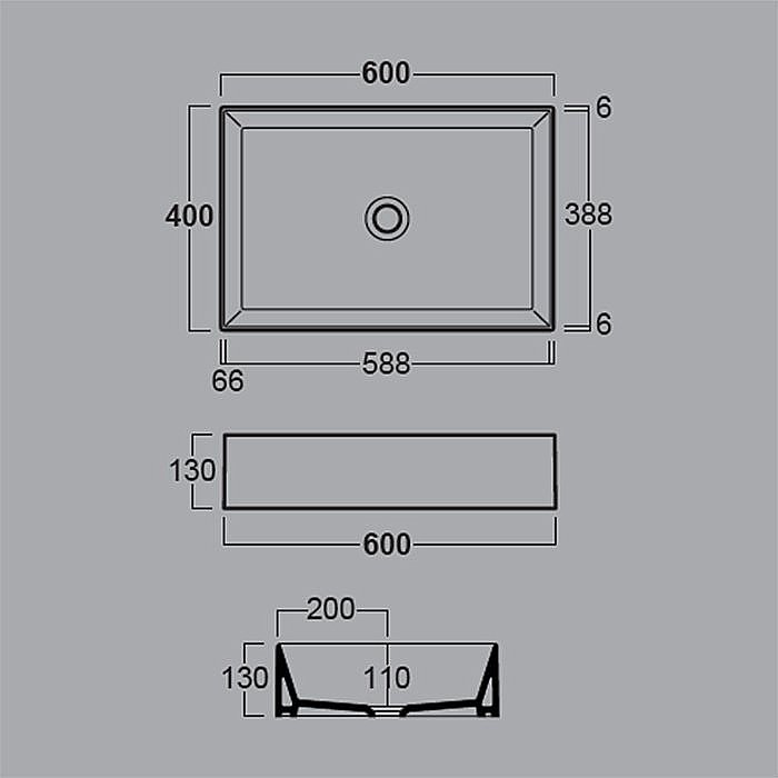 Раковина Simas Agile AG60 bi купить в интернет-магазине Sanbest