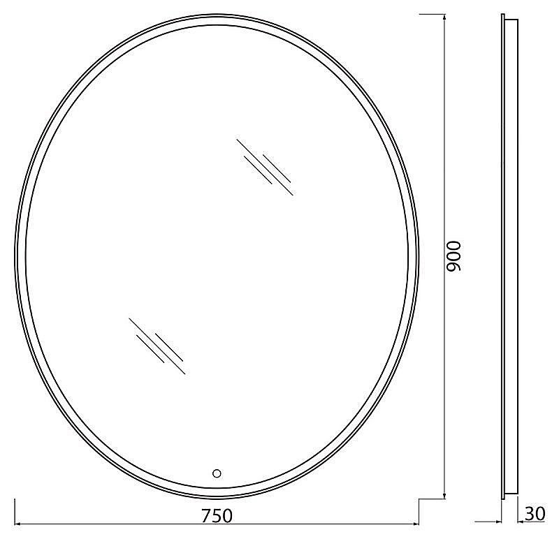Зеркало с LED-подсветкой и подогревом BelBagno VST WARM 75 в ванную от интернет-магазине сантехники Sanbest