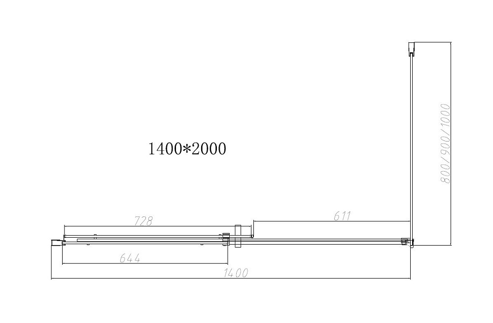 Душевой уголок Vincea DICE VSR-4D8014CL 140x80 хром/прозрачный купить в интернет-магазине Sanbest