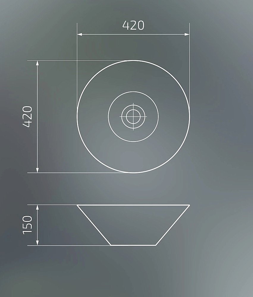 Раковина накладная Gid Esfera 42 N9102bg 53383 черный графит, матовая купить в интернет-магазине Sanbest
